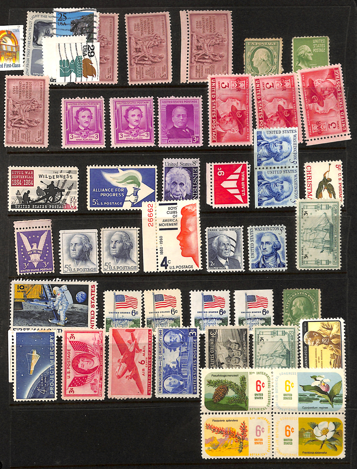 A collection of USA stamps in three albums and loose album leaves from 1861 to modern, mint and - Image 2 of 7