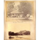 PHOTOGRAPHS. A group of 6 album leaves, mounted recto and verso with albumen-print photographs, most