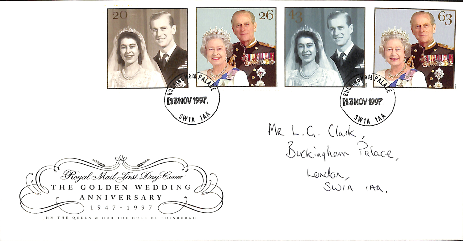 A Great Britain royalty group of five first day covers, including 1997 Golden Wedding set with - Image 3 of 5