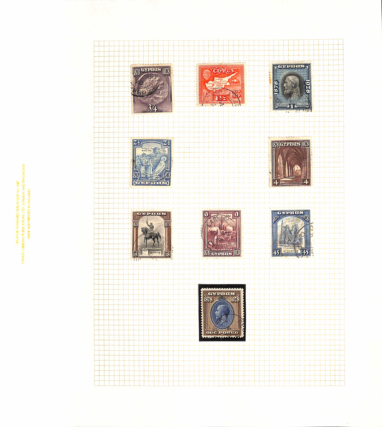 A collection of Cyprus stamps on album leaves, used, from 1880 ½d pl.15, 1881 cc. 6pi, 1894 up to - Image 5 of 9