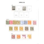 A collection of Gibraltar stamps in four printed Davo albums and fifteen albums of first day covers,