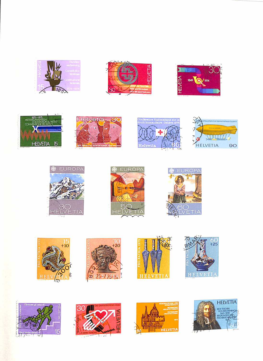 A collection of Switzerland stamps in an album, used from 1862 to 2000, including fine used 1945 War - Image 4 of 7