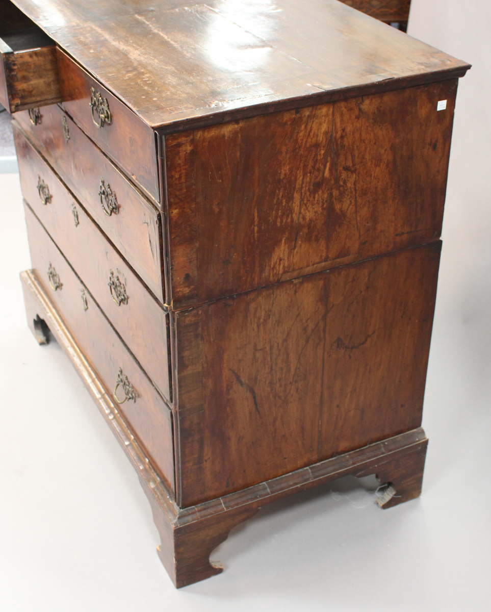 A George I walnut chest of two short and three long drawers with feather and crossbanded borders, - Image 3 of 6
