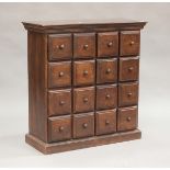 A late 20th century Eastern hardwood chest of sixteen drawers, on a plinth base, height 87cm,