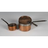 A 19th century copper saucepan and lid, both detailed 'Syon House DN', the pan dated 1829,