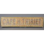 An early 20th century French painted wooden café advertising sign, inscribed 'Café H. Thiriet' on