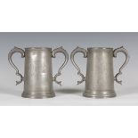 Two late Victorian Christ's College Cambridge Trial Eights Rowing commemorative pewter loving cups