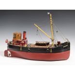 A mid-20th century scratch-built model of a boat, named 'Northlight Glasgow', with battery-