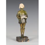 Léon Noël Delagrange - an early 20th century French coloured cast bronze and carved ivory figure