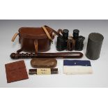 A small collection of military and other collectors' items, including a pair of Second World War