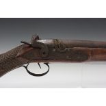 An altered 19th century and later percussion blunderbuss, barrel length 35cm, full-stocked with