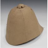 A mid-20th century Royal Marines pith helmet, height 24cm, together with another pith helmet with