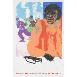 R.B. Kitaj - 'Kenneth Koch Peasant', colour screenprint circa 1971, signed and editioned 63/70 in