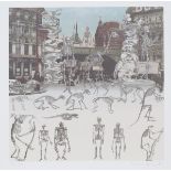 Peter Blake - London Suite: Ludgate Circus, Day of the Skeletons, colour silkscreen, published 2012,