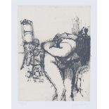 Douglas Portway - Female fastening her Bra, etching, signed and editioned 22/100 in pencil, sheet