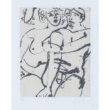 Douglas Portway - Nude Couple, etching on proof paper mounted, signed and editioned 4/20 in