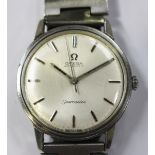 An Omega Automatic Seamaster steel cased gentlemen's wristwatch, the signed silvered circular dial