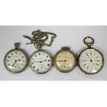 An MoD issue keyless wind open-faced gentleman's pocket watch with unsigned jewelled movement, the