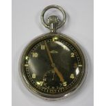 A Second World War MoD issue Recta keyless wind open-faced gentleman's pocket watch with signed