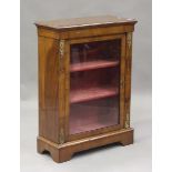 A late Victorian walnut and boxwood inlaid pier cabinet with applied gilt metal mounts, height