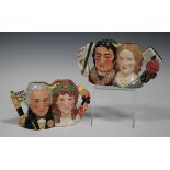 Two Royal Doulton limited edition small two-headed character jugs, comprising Jane Eyre and Mr