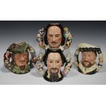 Four large Royal Doulton limited edition two-handled character jugs, comprising Charles Dickens,