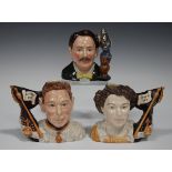 A pair of limited edition small Royal Doulton character jugs, comprising King George VI