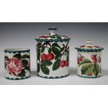 A large Wemyss preserve jar and cover, circa 1900, painted with cherries, impressed mark to base