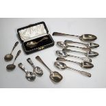 A set of six George III silver Fiddle pattern teaspoons, London 1812 by William Eley, William