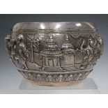 An Indian silver circular bowl, late 19th century, probably Lucknow, of typical circular form,
