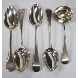 A George III silver Old English pattern tablespoon, London 1762, a George III silver Old English