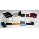 A collection of twelve jewellery boxes and cases, mostly Victorian and early 20th century, including