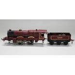 A Hornby gauge O clockwork 4-4-0 locomotive 'Royal Scot' and tender 6100, finished in maroon livery,