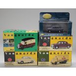 A collection of Lledo Vanguards cars and commercial vehicles, including a Bedford 'S' type van '