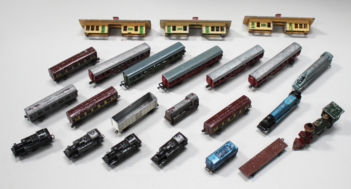 A collection of Lone Star and other diecast gauge OOO locomotives, coaches, goods rolling stock