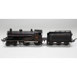 A Bing gauge O clockwork 4-4-0 locomotive 2663 'George The Fifth' and tender (some playwear and