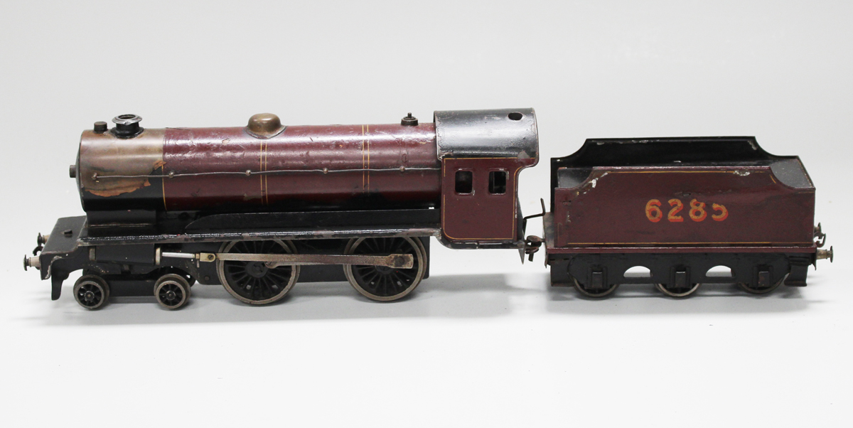 A Bassett-Lowke gauge O live steam 4-4-0 locomotive and tender 6285, finished in LMS maroon