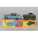 A Dinky Toys No. 146 2½ litre V8 Daimler, finished in metallic pale green with spun hubs, and a