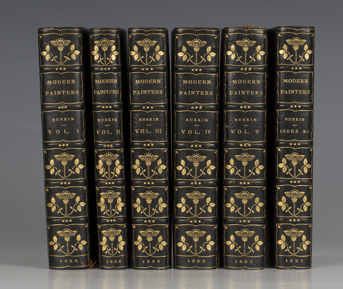 BINDING. - John RUSKIN. Modern Painters. London: George Allen, 1897-1898. 6 vols., second edition,