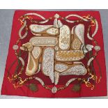 An Hermès silk and cashmere 'Festival des Amazones' pattern scarf, designed by Henri d'Origny,