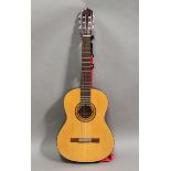 A classical six-string acoustic guitar by Santos Martinez, model SM80, together with a soft case and