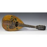 A flat back mandolin, bearing interior label detailed 'Jerome Thibouville Lamy & Co ... Paris' (