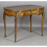 A mid-19th century French kingwood and ormolu mounted lady's writing table, the shaped top inset