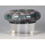 A Chinese fluorite polished circular bowl, diameter 15cm.