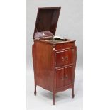 An early 20th century mahogany cased cabinet gramophone, detailed 'Apollo Super 4', on cabriole