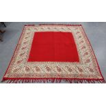 An early 20th century Indian printed shawl, 174cm x 175cm, together with another similar shawl and a