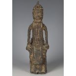 An African Benin style figure of a seated tribal leader, height 25cm.Buyer’s Premium 29.4% (