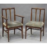 A set of eight mid-20th century Danish style teak framed dining chairs, comprising two carvers and