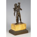After the antique - a 19th century Italian brown patinated cast bronze figure of a classical nude