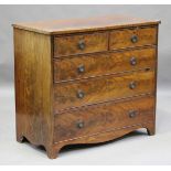 A George IV mahogany chest of drawers, on bracket feet, height 93cm, width 104cm, depth 53.5cm.